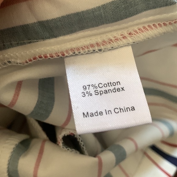 Tuckernuck white Navy and‎ Red Stripe Clifton Dress size XS midi collared - Picture 10 of 16